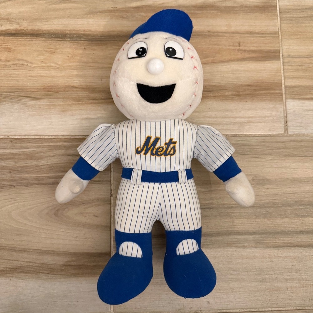 Vintage Mr Met Plush Doll New York Mets MLB Mascot Twins Enterprise 15 Inch